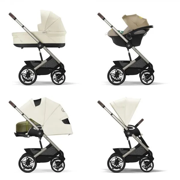 Poussette duo Talos S Lux - châssis taupe - Seashell Beige + Siège auto Aton B2 i-Size