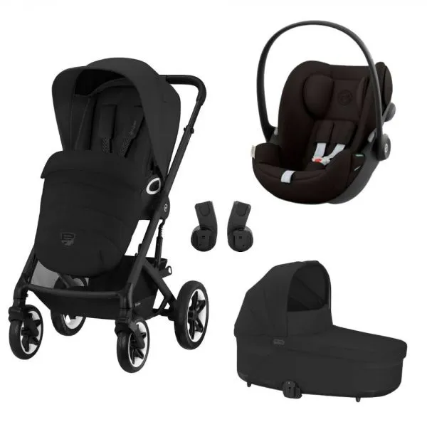 Poussette trio Talos S Lux - châssis Noir - Moon Black + Siège auto Cloud G i-Size + Nacelle Cot S