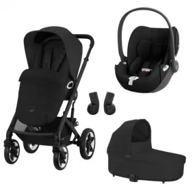 Poussette trio Talos S Lux - châssis Noir - Moon Black + Siège auto Cloud T i-Size  + Nacelle Cot S