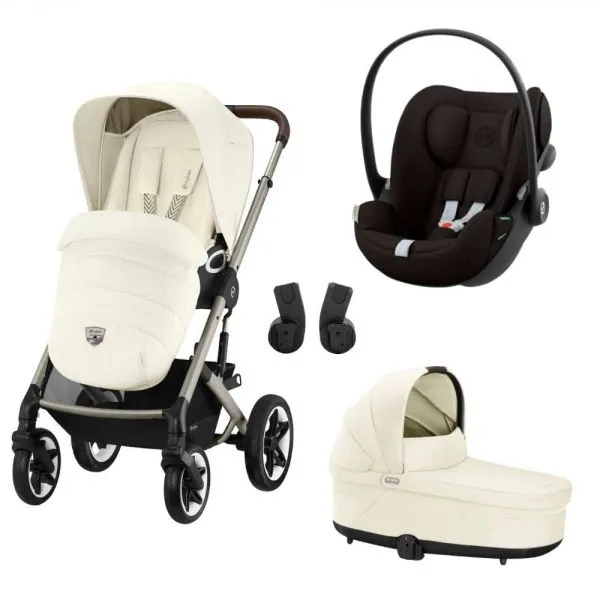 Poussette trio Talos S Lux - châssis taupe - Seashell Beige + Siège auto Cloud G i-Size + Nacelle Cot S