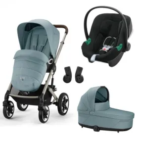 Poussette trio Talos S Lux - châssis taupe - Sky Blue + Siège auto Aton B2 i-Size + Nacelle Cot S