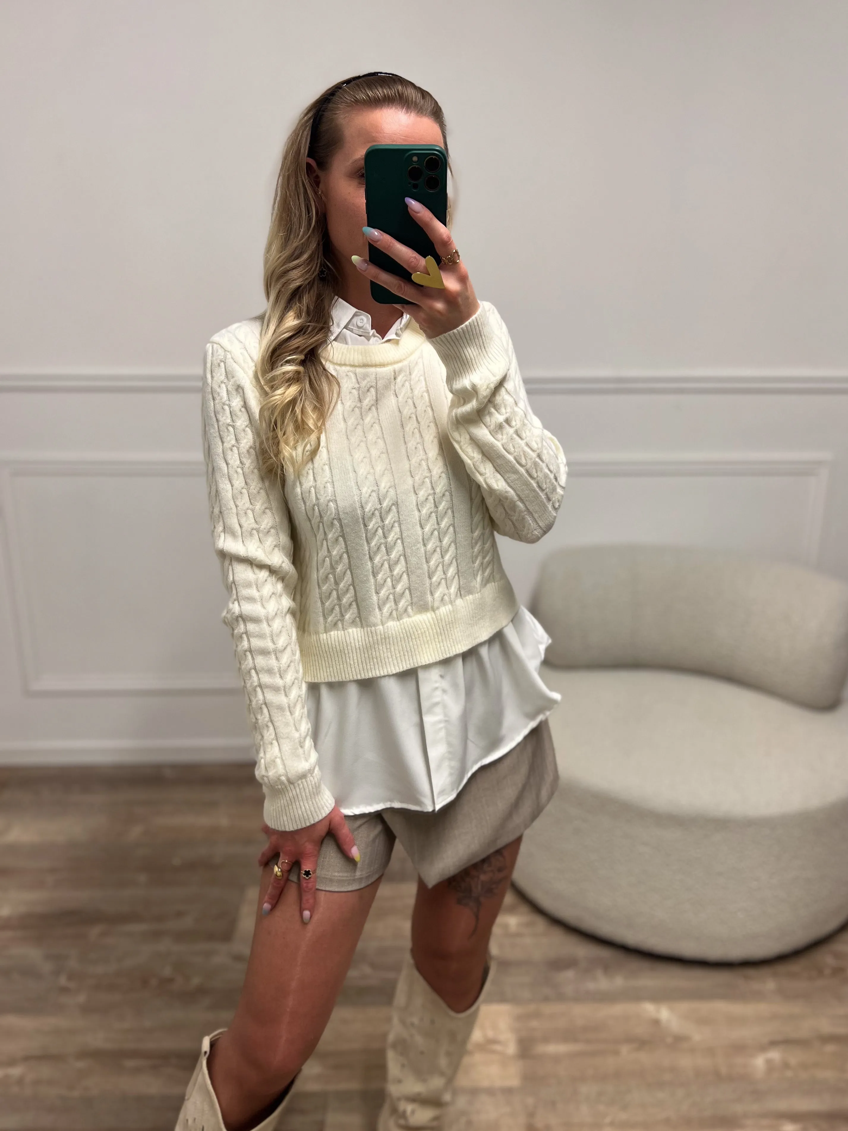 Pull chemise MILA écru