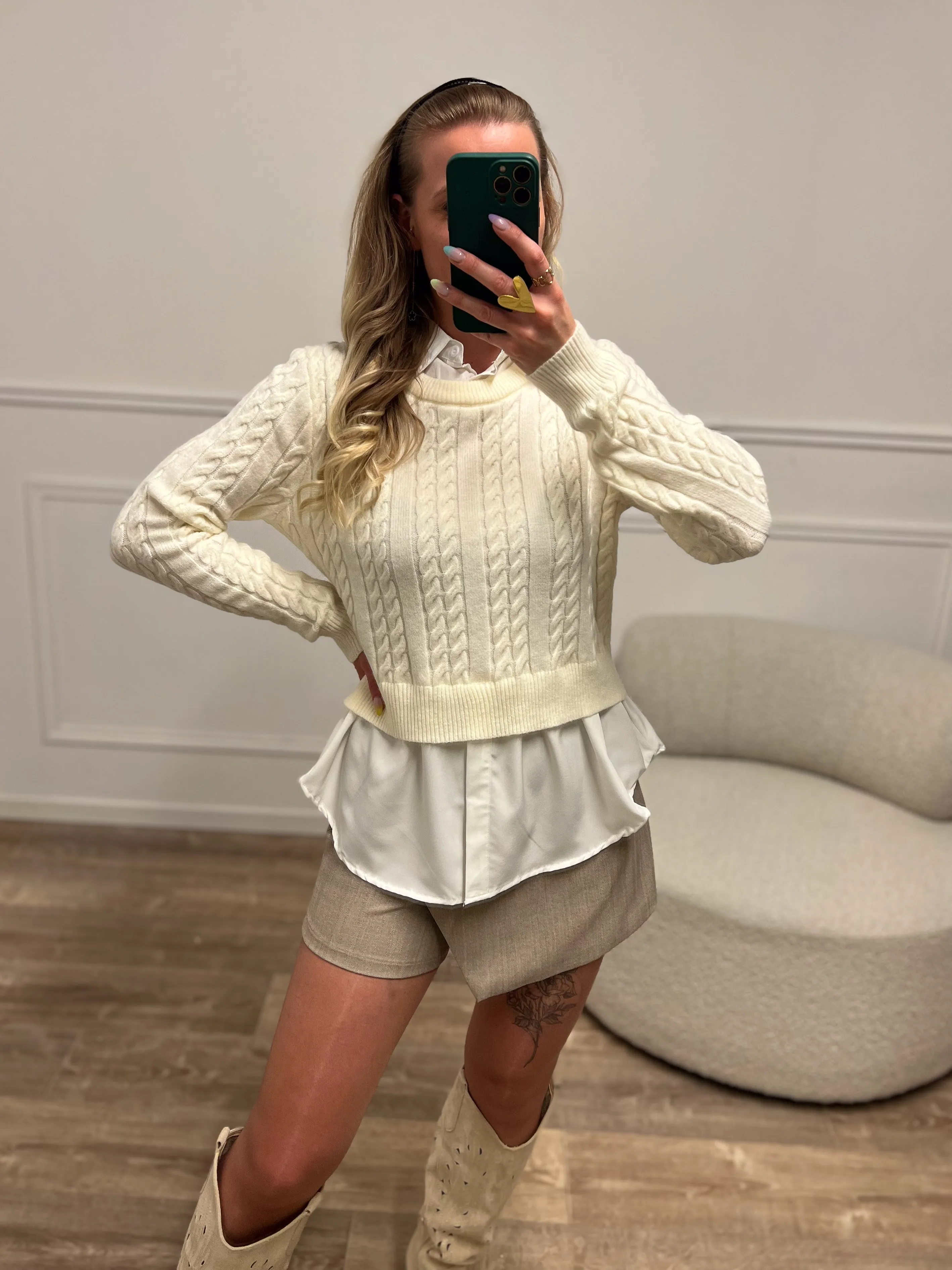 Pull chemise MILA écru