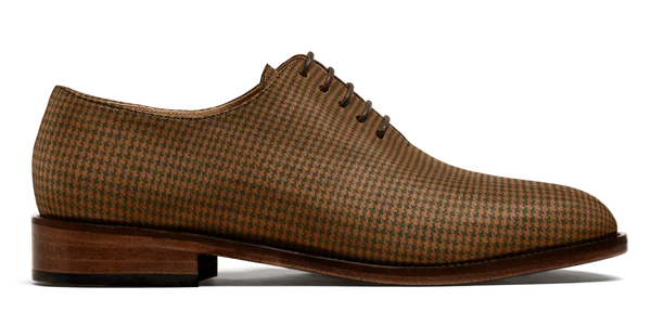 Richelieu whole-cut en tweed marron