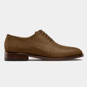 Richelieu whole-cut en tweed marron