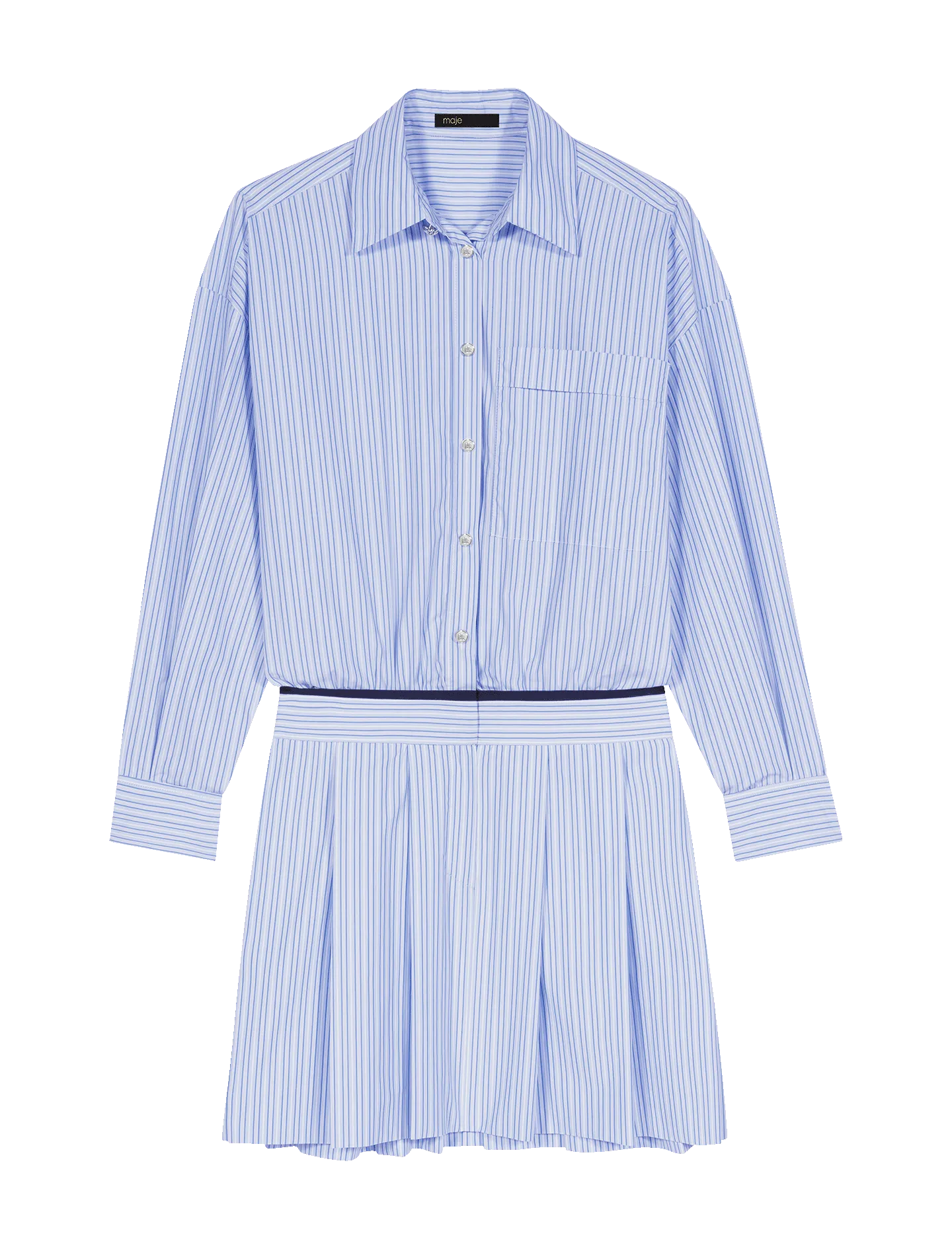 ROBE COURTE COL CLASSIQUE EN COTON IMPRIMé - MAJE pour FEMME | Printemps