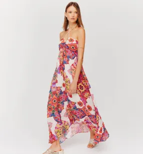 Robe dos nu imprimée - Imprimé multicolore