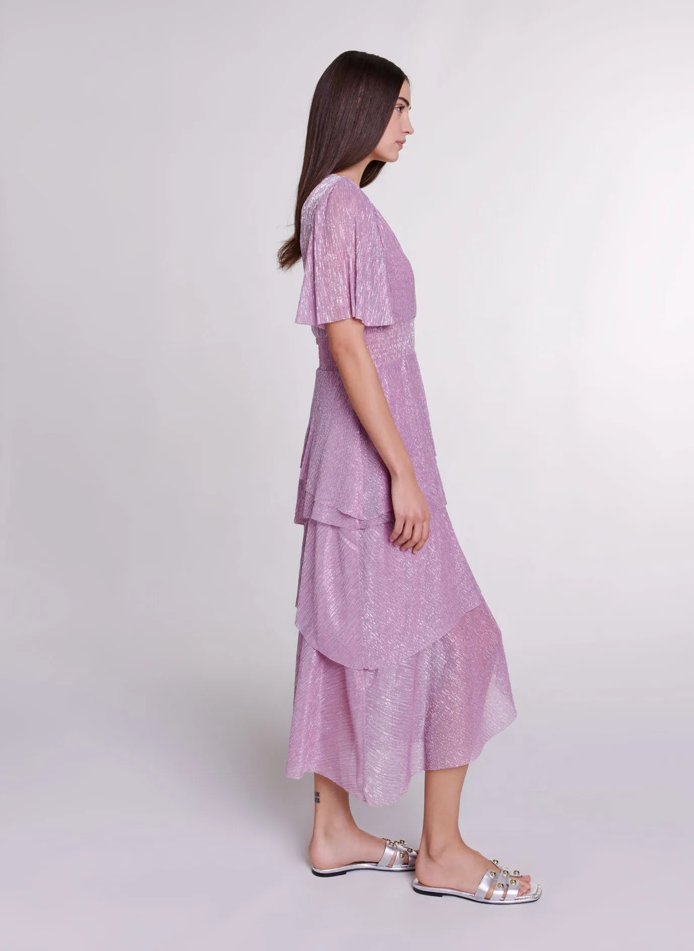 ROBE LONGUE DéCOLLETé V à EFFET SCINTILLANT - MAJE pour FEMME | Printemps