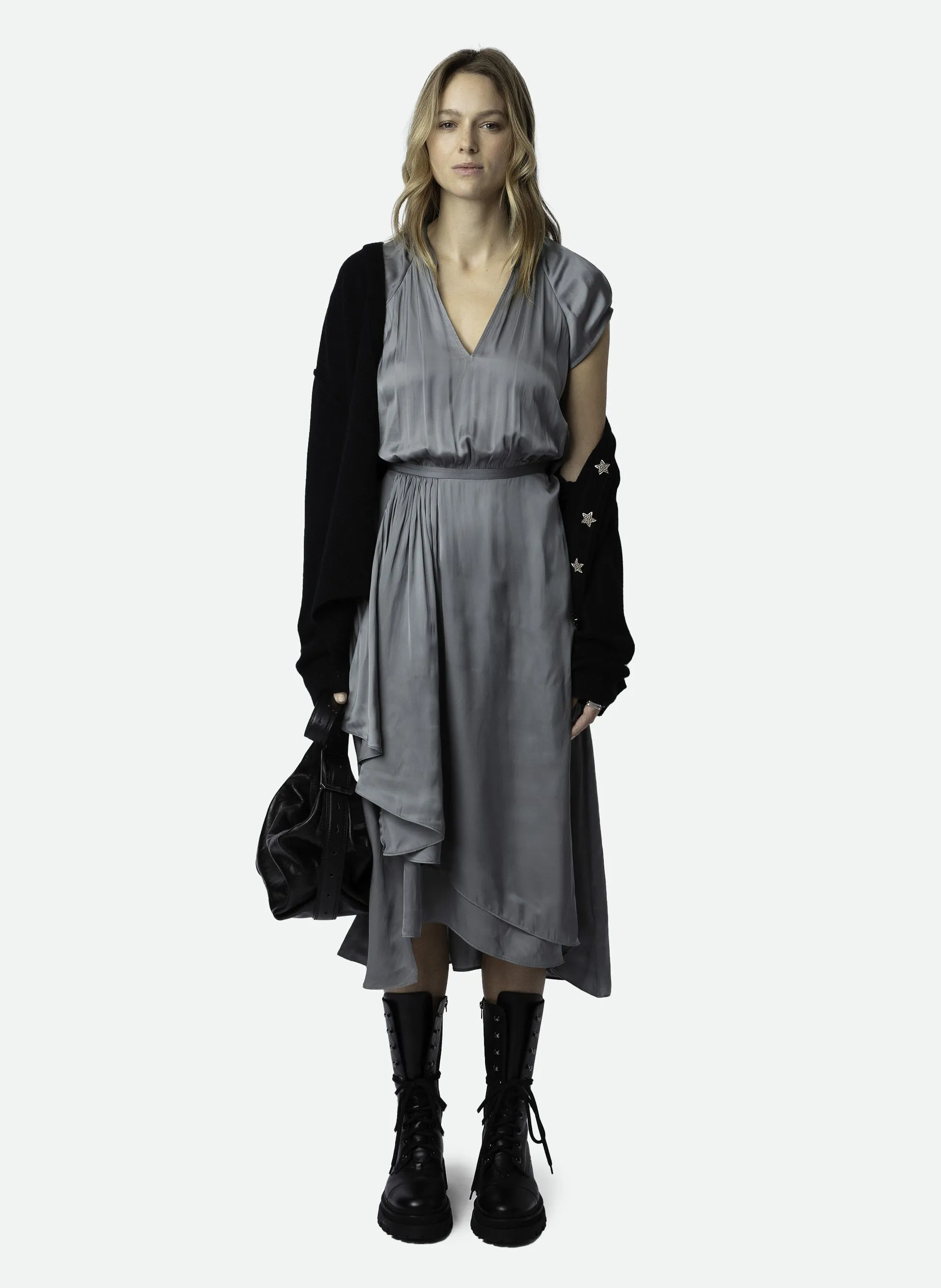 ROBE MIDI COL TUNISIEN EN SATIN RANDALL - ZADIG&VOLTAIRE pour FEMME | Printemps