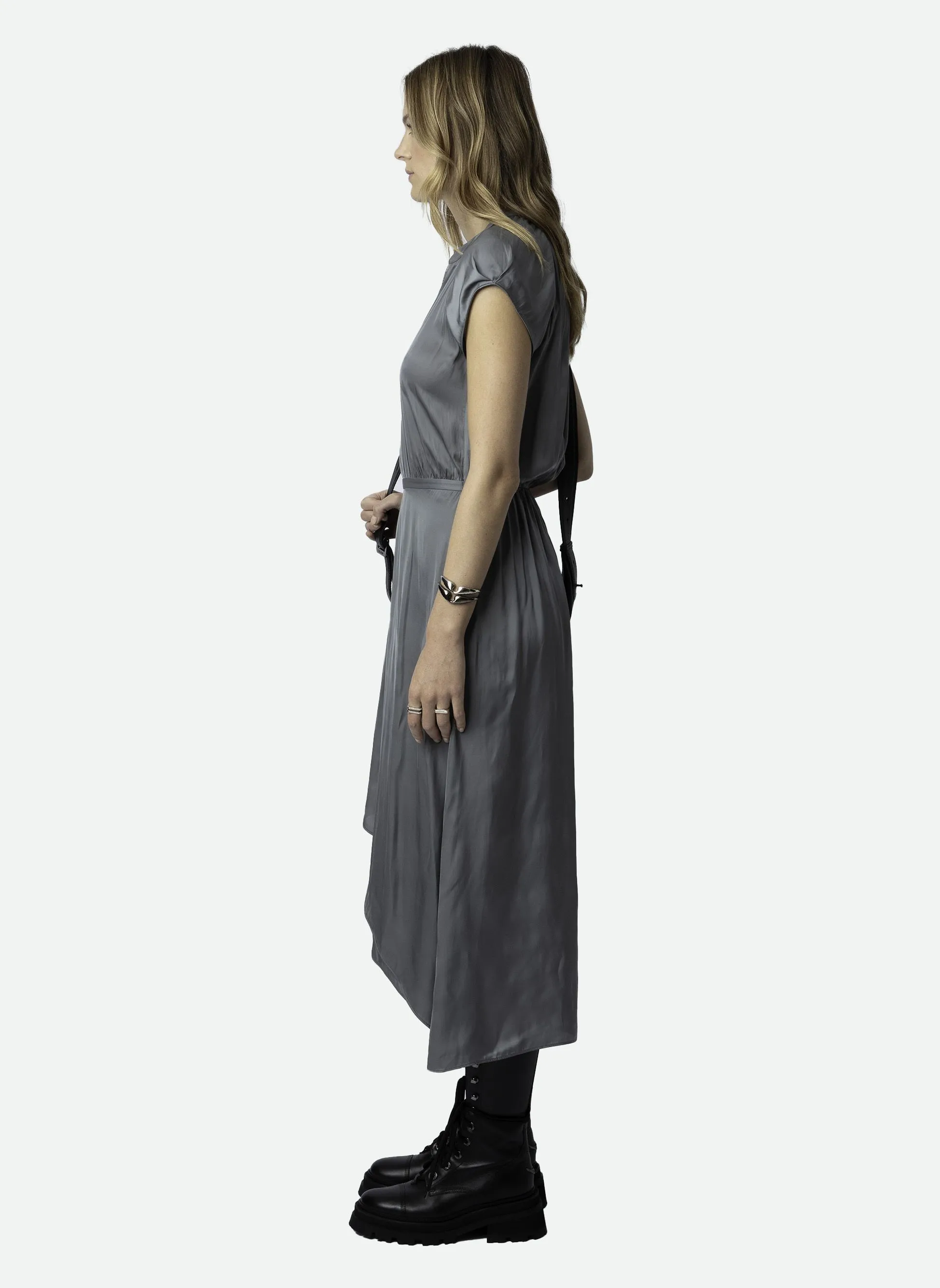 ROBE MIDI COL TUNISIEN EN SATIN RANDALL - ZADIG&VOLTAIRE pour FEMME | Printemps