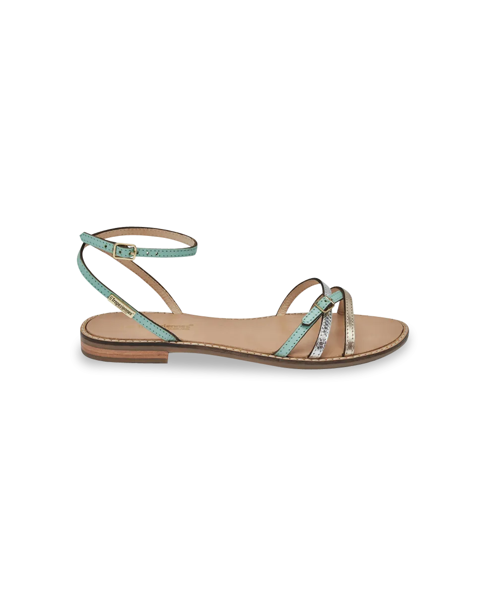 Sandales femme brides chevilles HEMMA AQUA METAL |  Les Tropeziennes par M. Belarbi