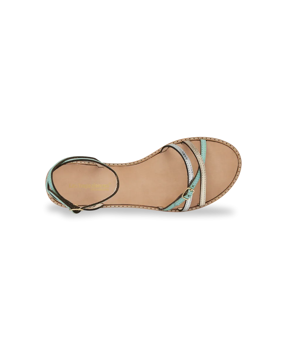 Sandales femme brides chevilles HEMMA AQUA METAL |  Les Tropeziennes par M. Belarbi