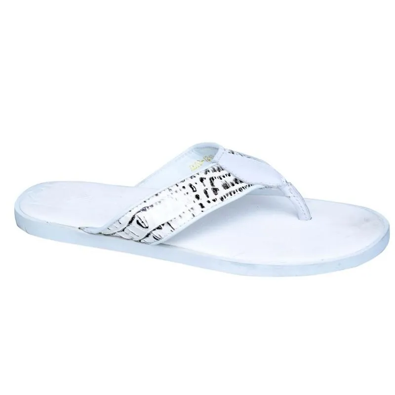 Sandales Homme Blanches Motif Serpent - Style Ose - SDL1862