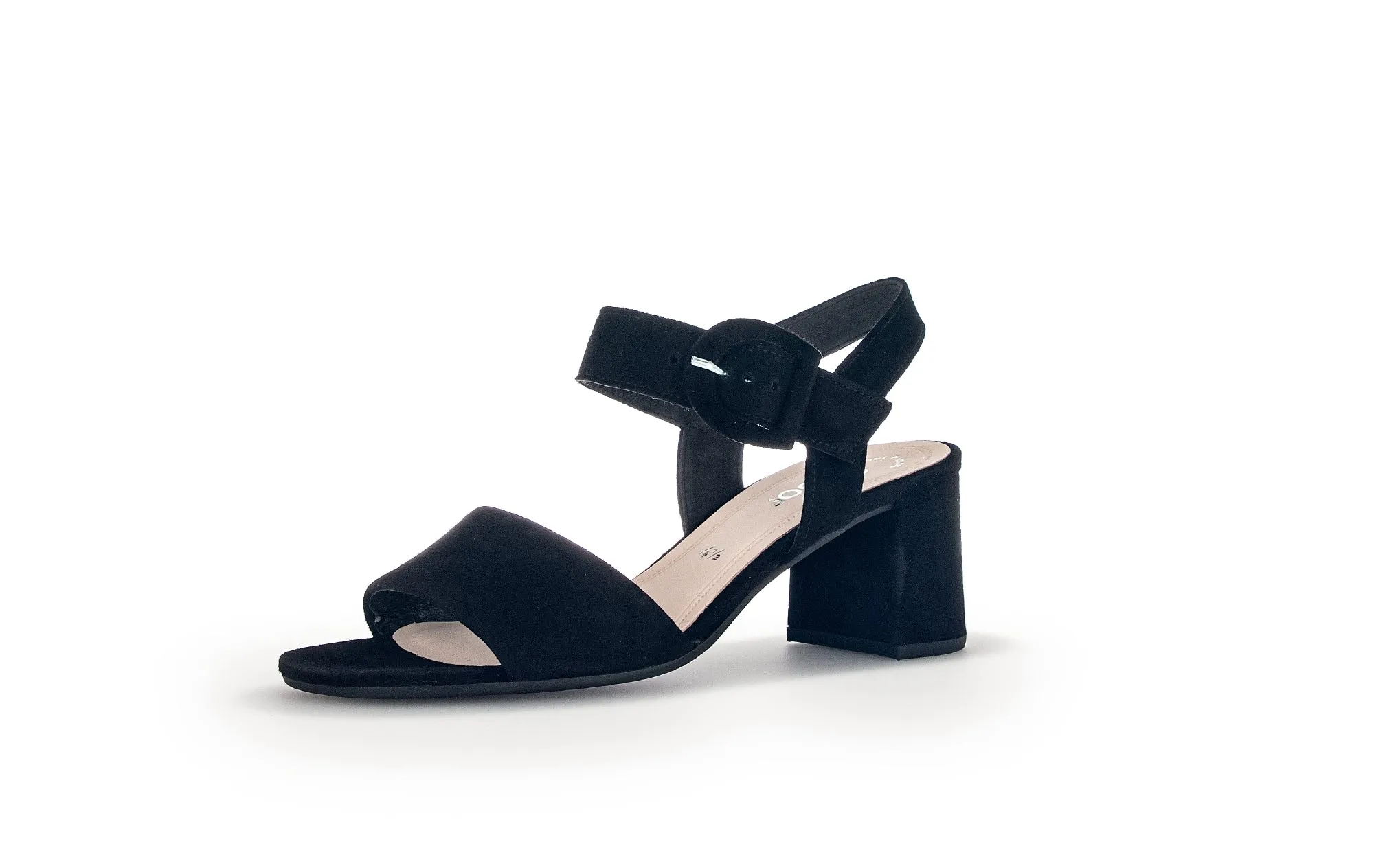 Sandales noires en cuir velours