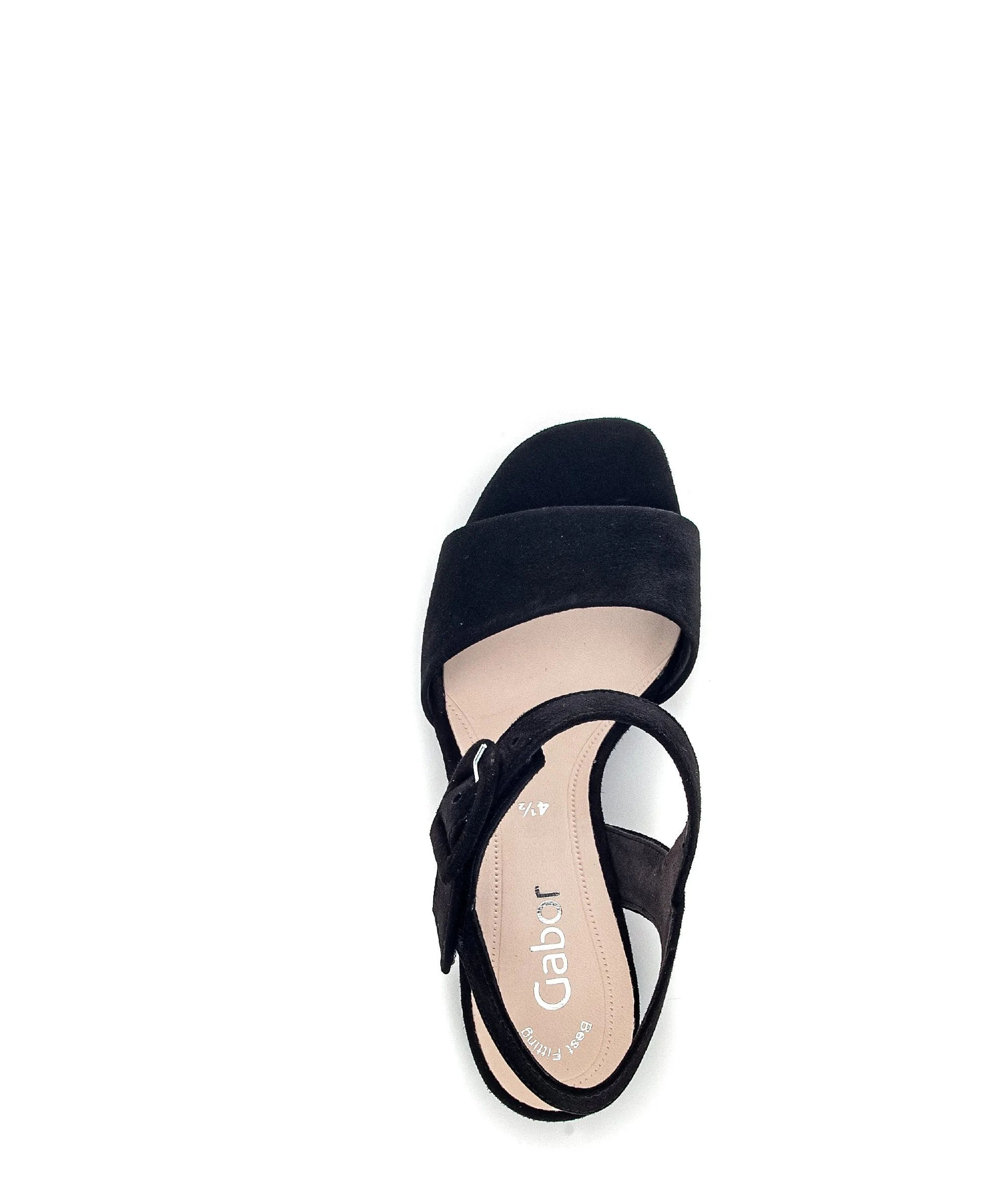 Sandales noires en cuir velours