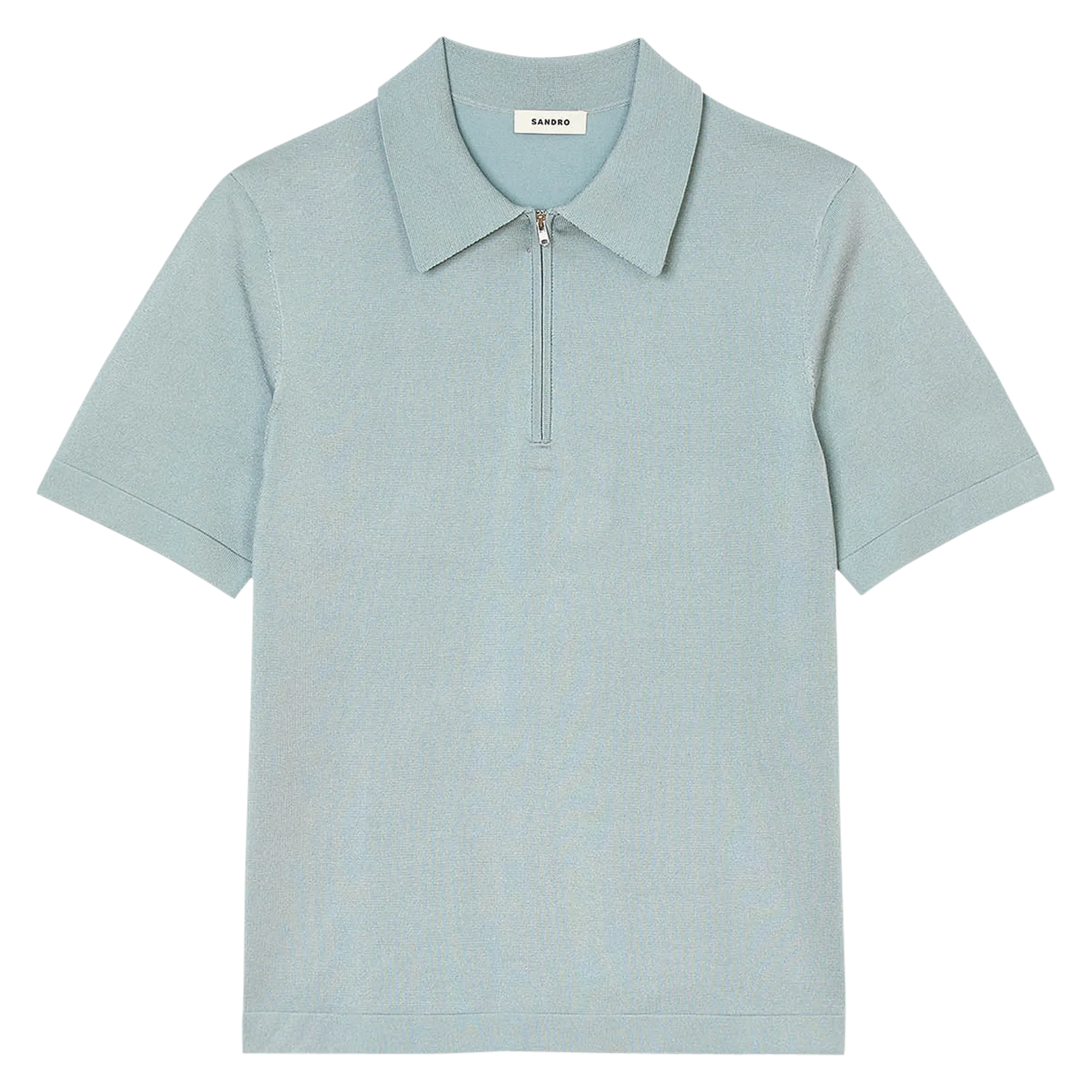 SANDRO  T-shirt manches courtes à col polo zippé - Bleu