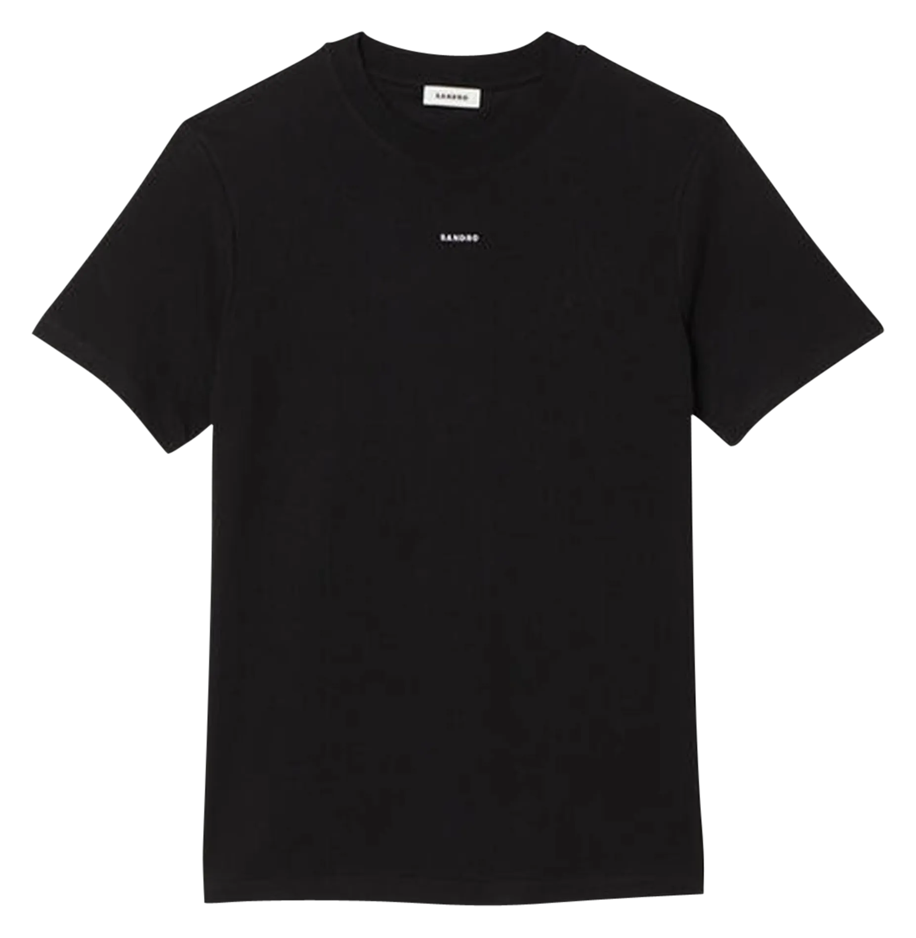 SANDRO  Tee-shirt droit col rond en coton - Noir