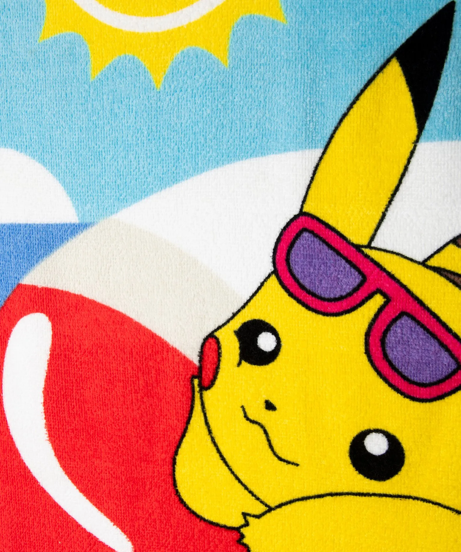 serviette de bain pikachu et carapuce - pokemon multicolore