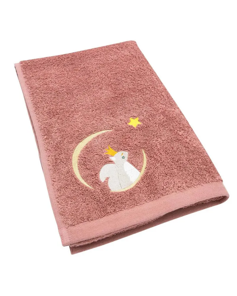 Serviette Écureuil vieux rose personnalisée