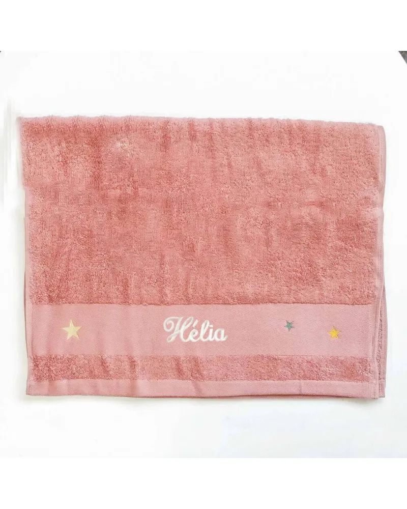 Serviette Écureuil vieux rose personnalisée