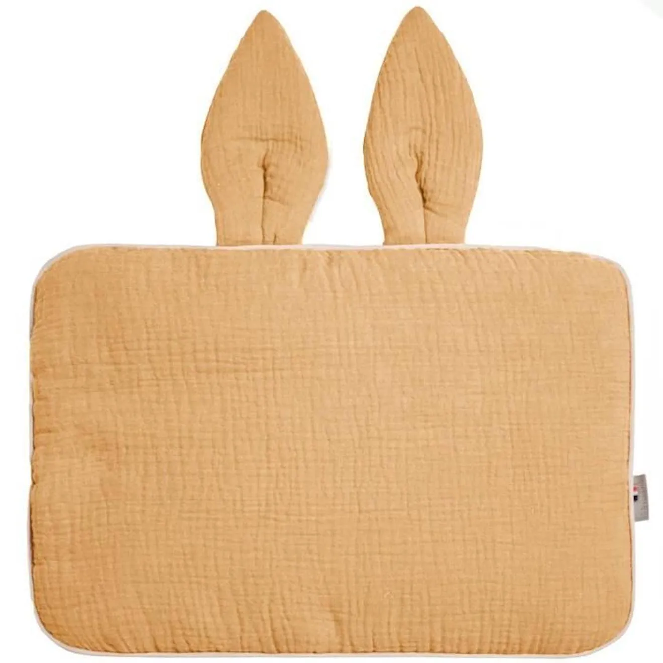 Sevira Kids - Oreiller plat lapin en gaze de coton Jeanne - Camel TU marron - Sevira Kids