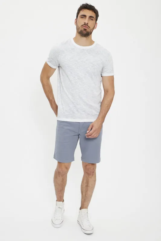 Short chino bleu gris