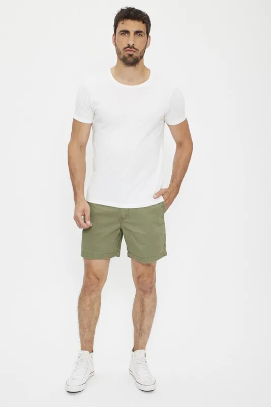 Short chino en coton vert feuille