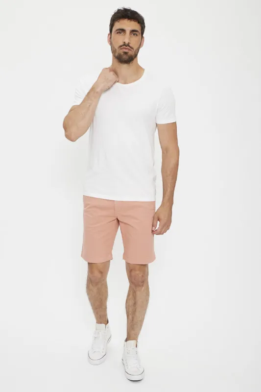 Short chino rose poudré