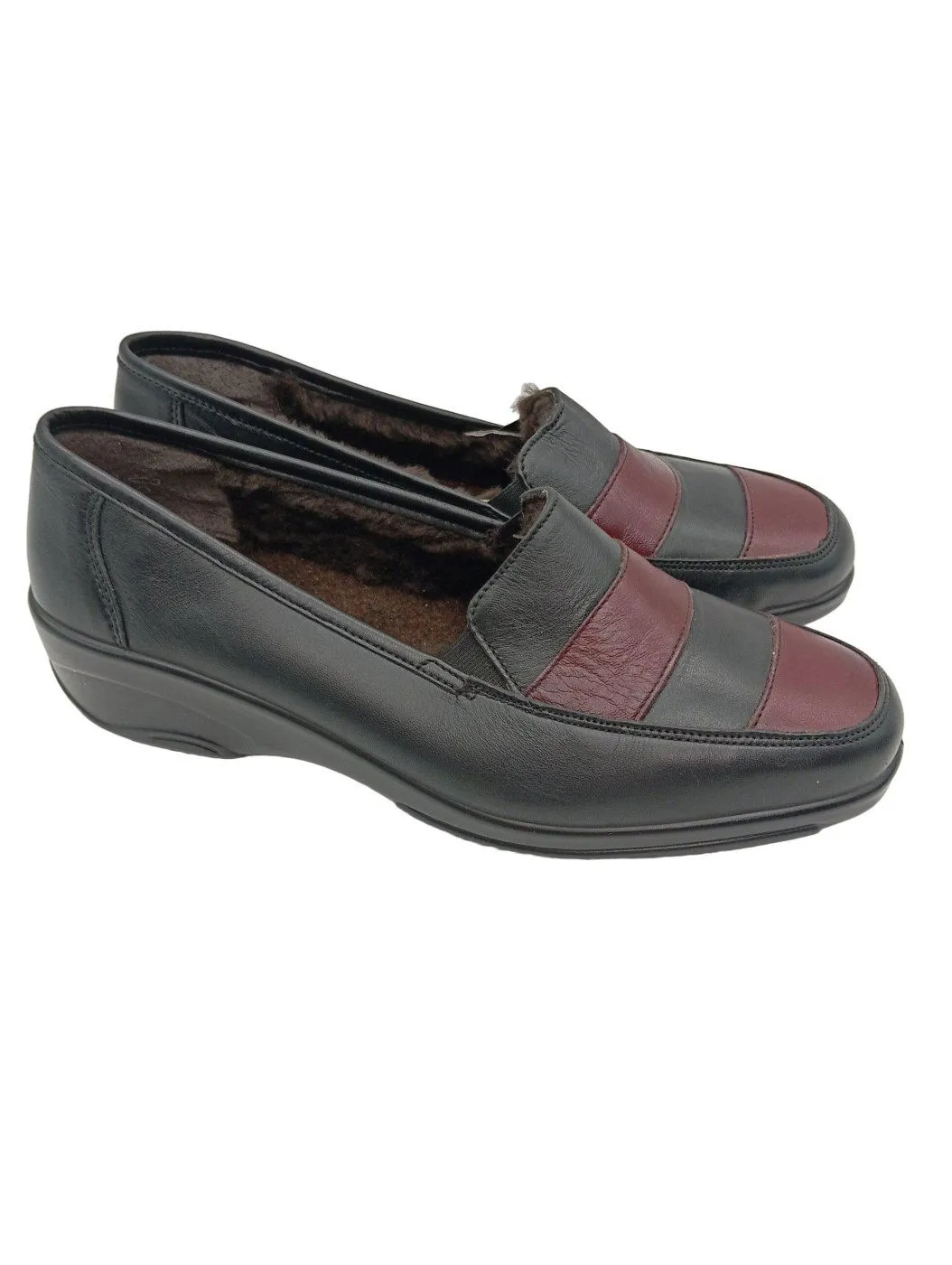 SIMONA Slip-on noir-rouge style décontracté