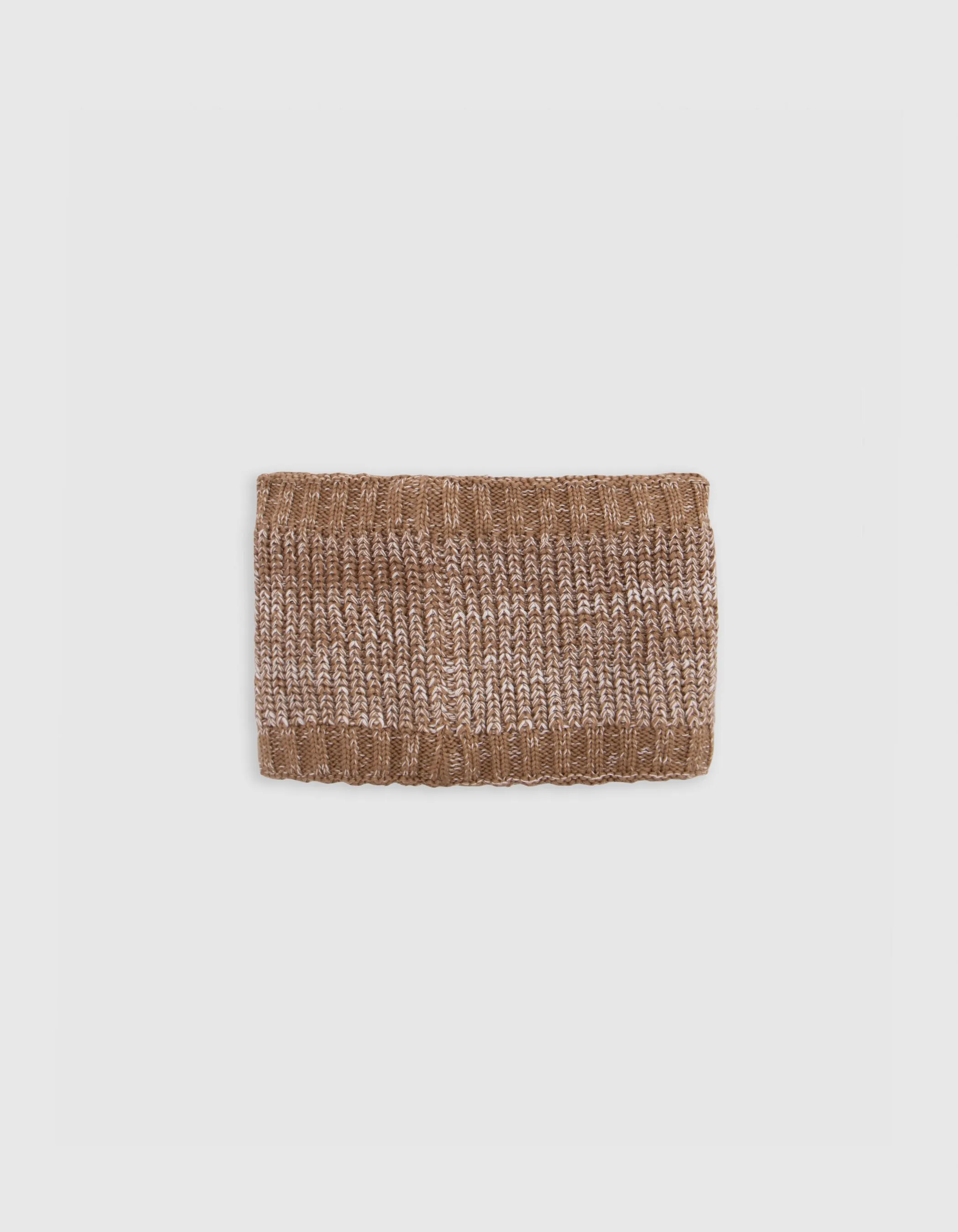 Snood camel tricot fourré pompon bébé garçon