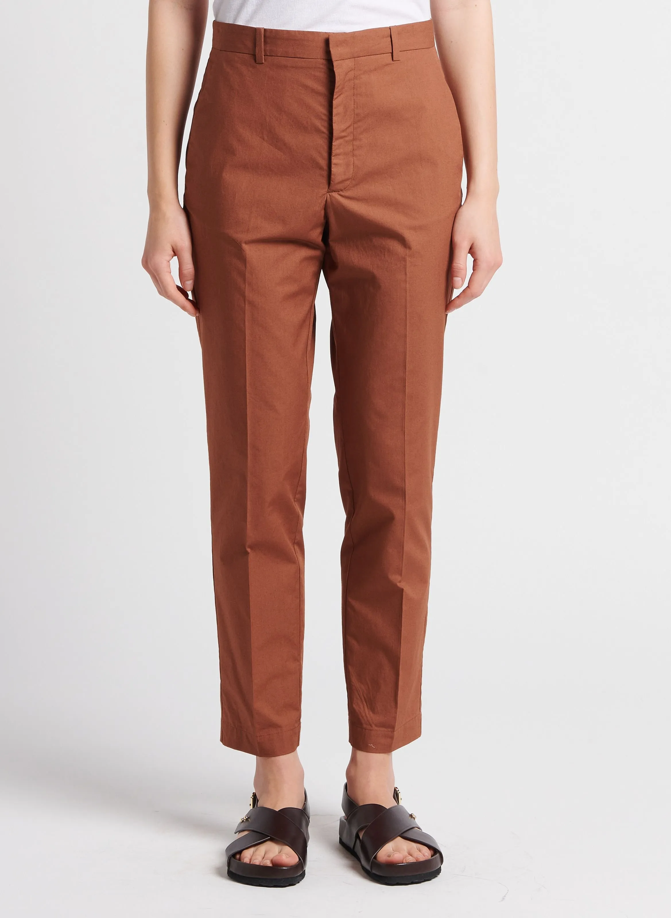 SOEUR  Pantalon cigarette en coton adele - Orange