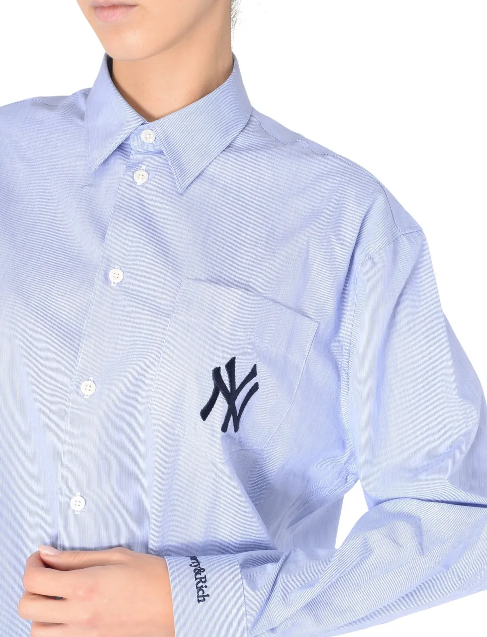 Sporty & Rich Chemise '47 & The New York Yankees en coton bleu