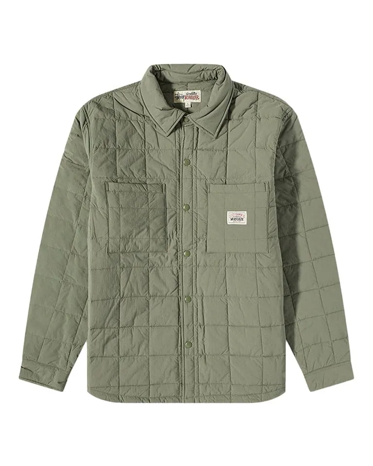 Stüssy Veste Quilted Fatigue Shirt Vert