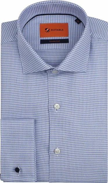 Suitable Chemise Double manchette Impression Bleu DM24-05 co