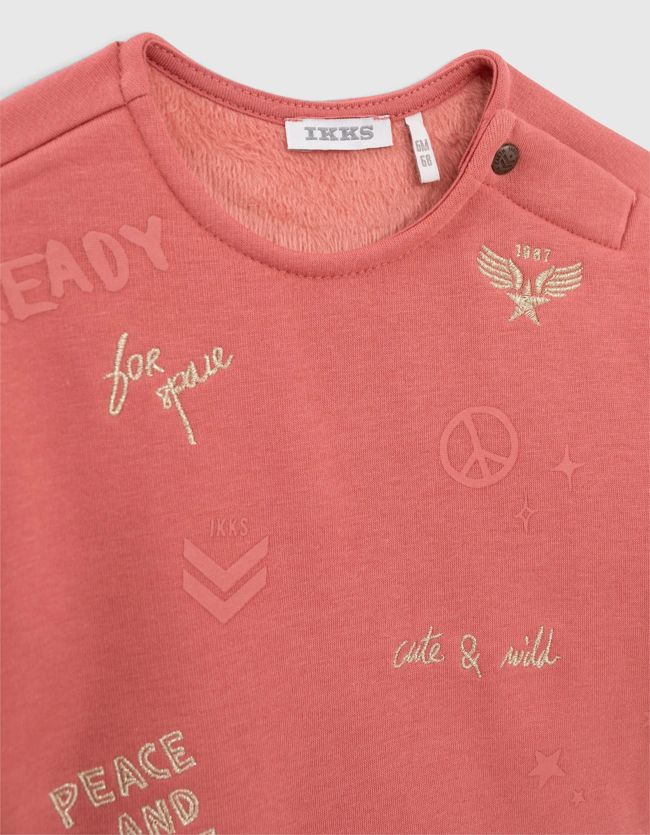 Sweat bois de rose broderies et flocages bébé fille