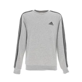 Sweat coton sport 3 bandes gris homme - Adidas | wimod