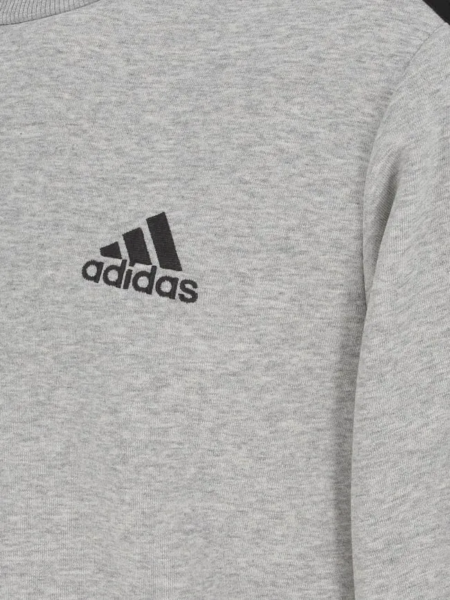 Sweat coton sport 3 bandes gris homme - Adidas | wimod