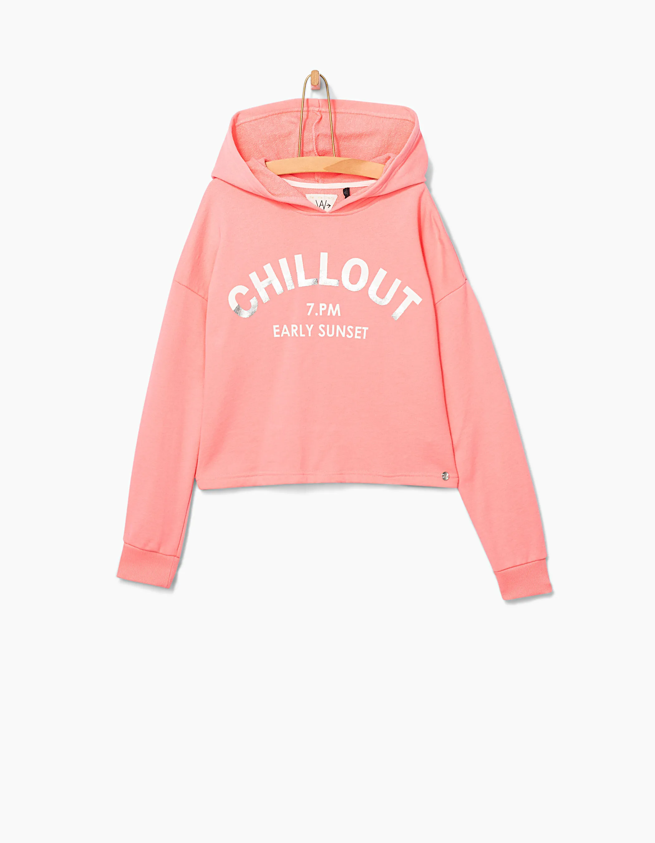 Sweat cropped rose fluo CHILLOUT fille