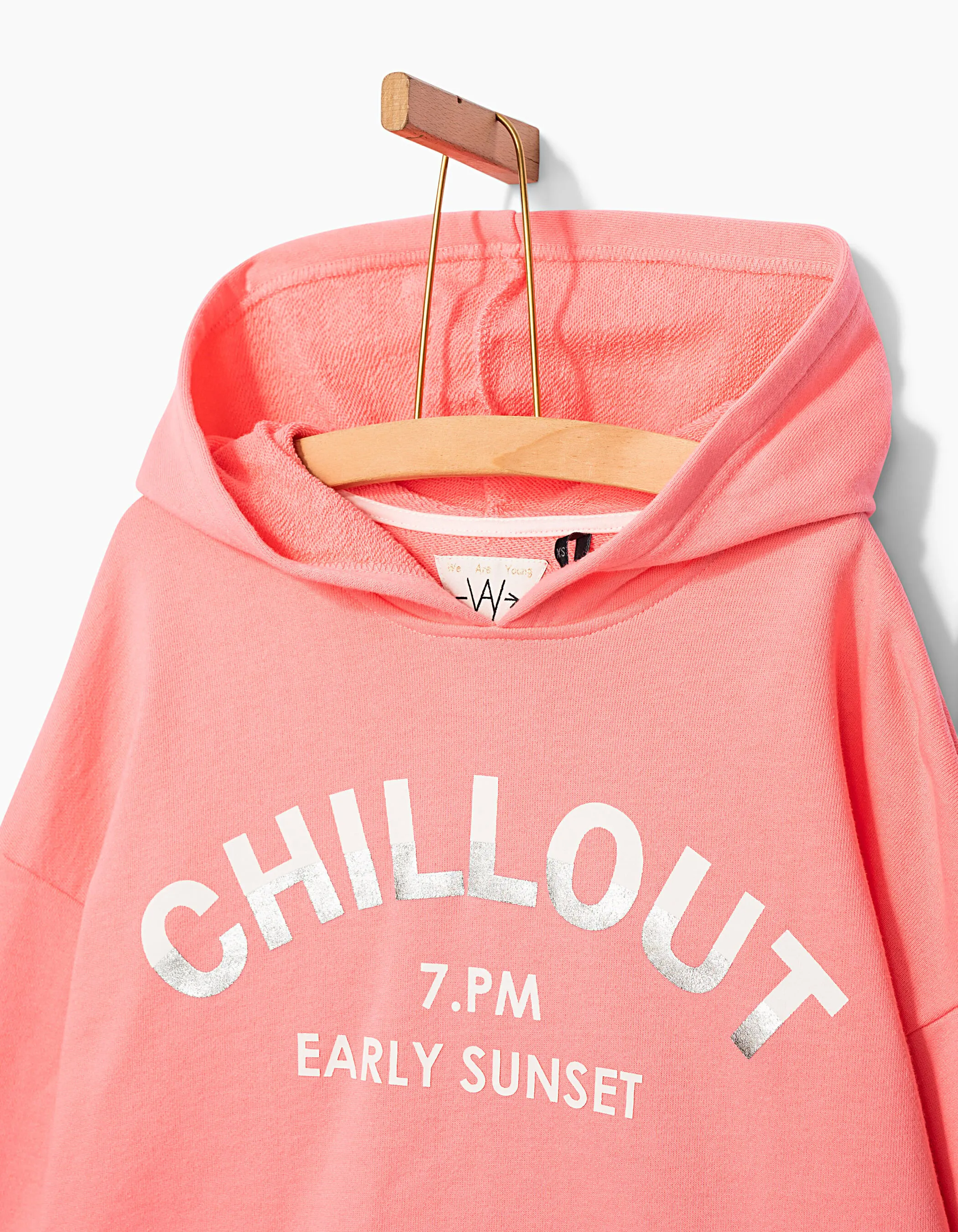 Sweat cropped rose fluo CHILLOUT fille