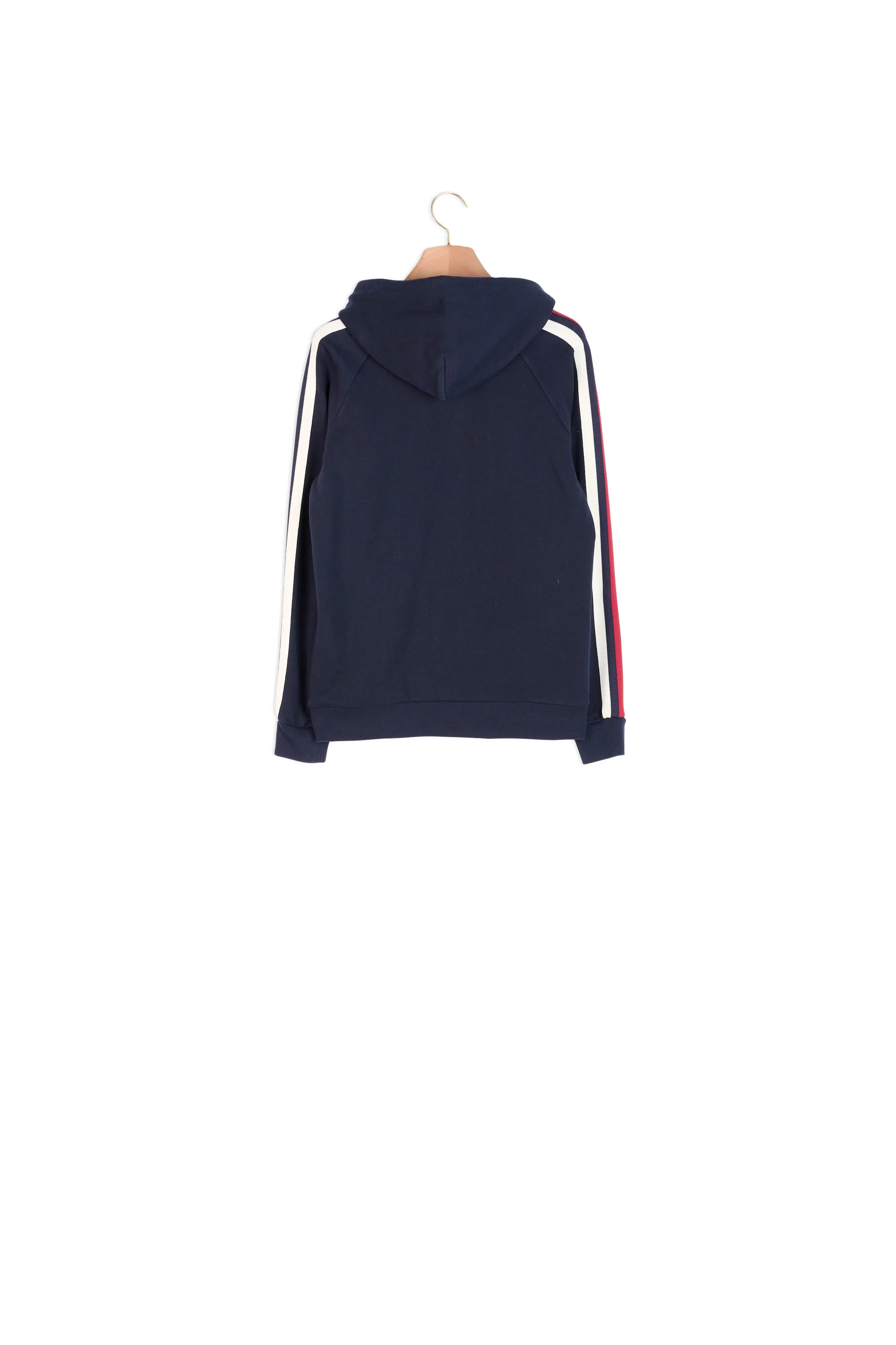 Sweat hoddie orné de galon tricolore