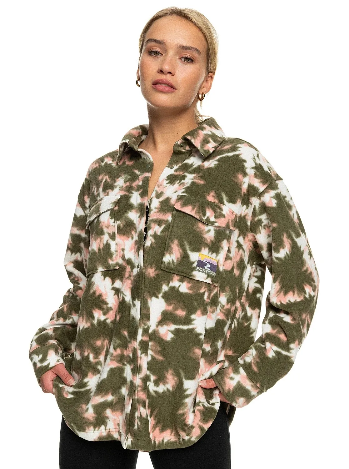 sweat-shirt Roxy Because The Night Printed - TPC6/Deep Lichen Green Nimal - women´s