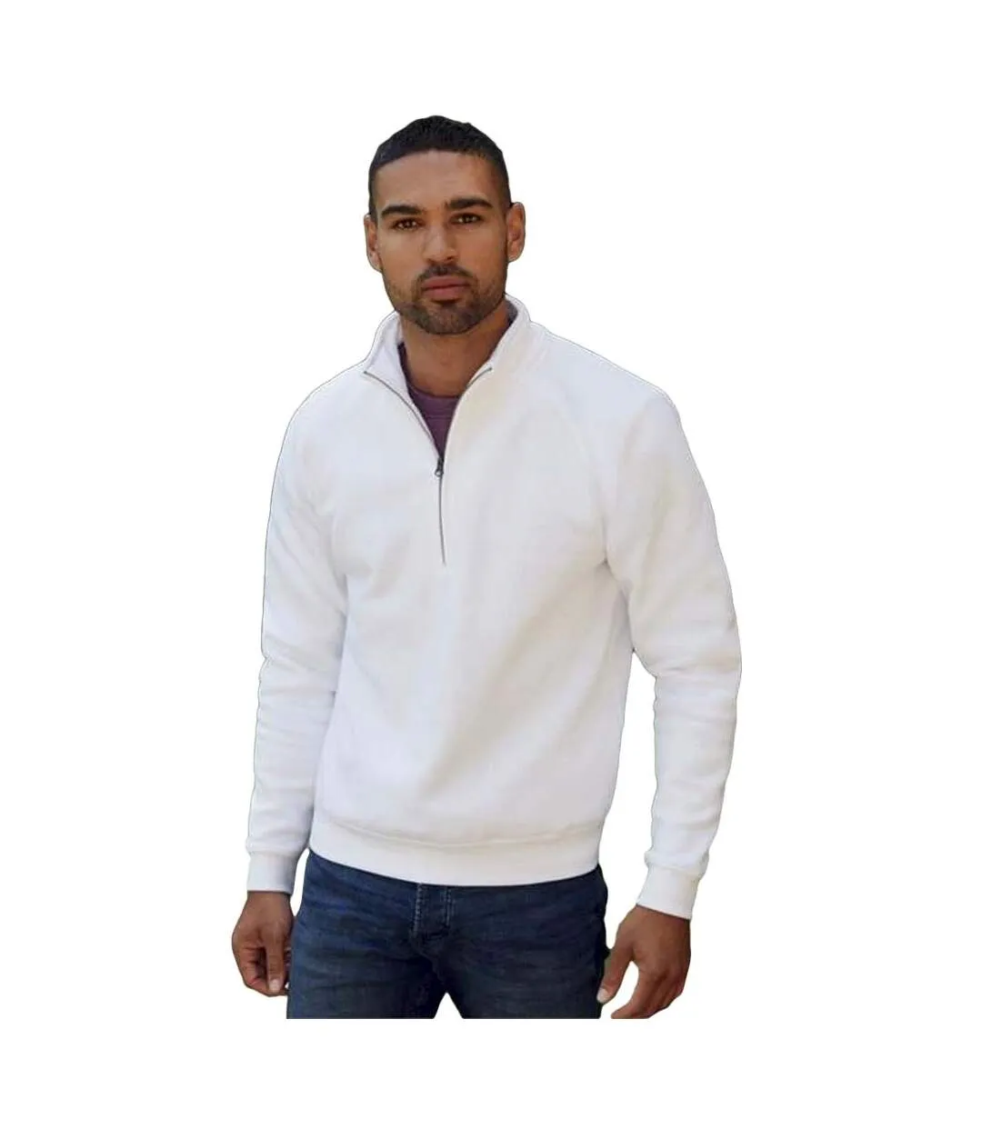 Sweatshirt à fermeture zippée homme blanc Fruit of the Loom