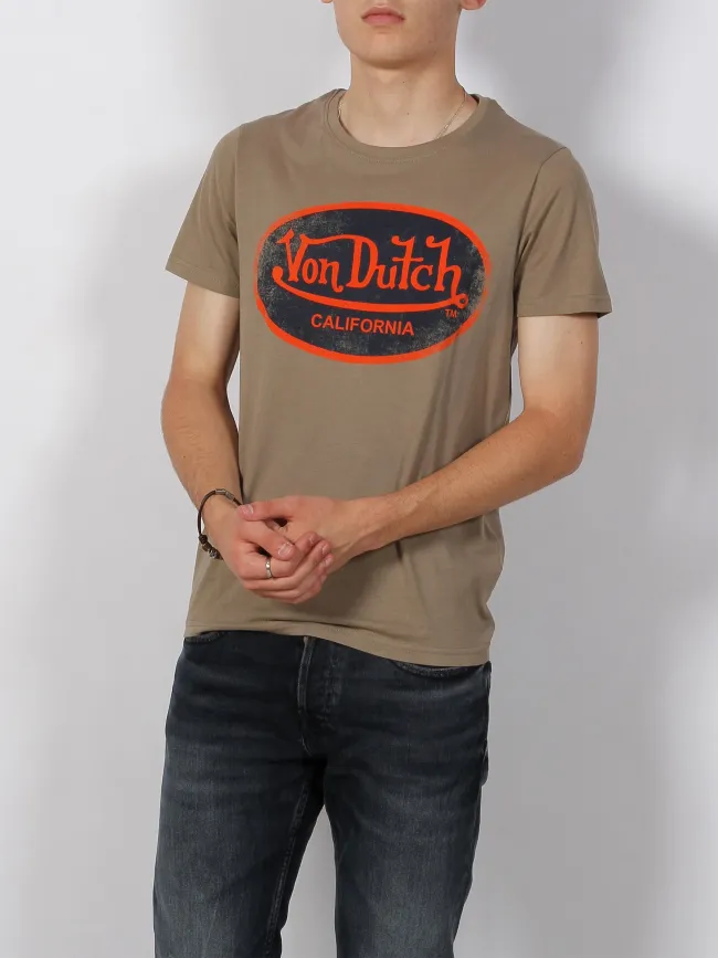 T-shirt aaron logo kaki homme - Von Dutch | wimod