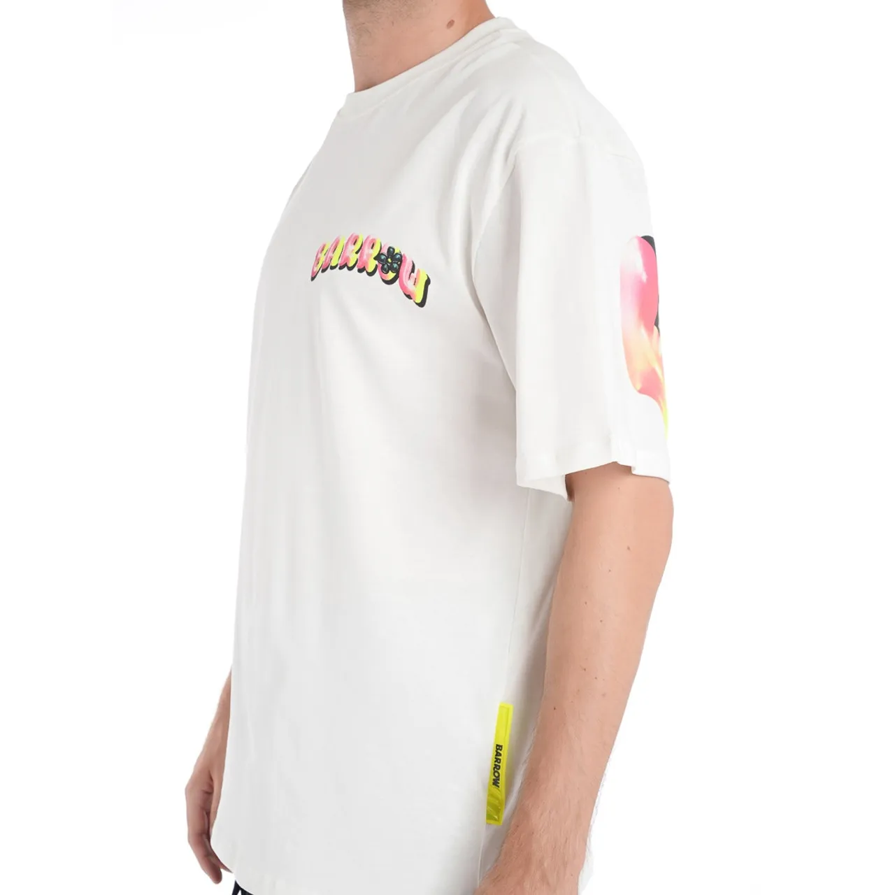 T-Shirt Barrow blanc avec impression multicolore