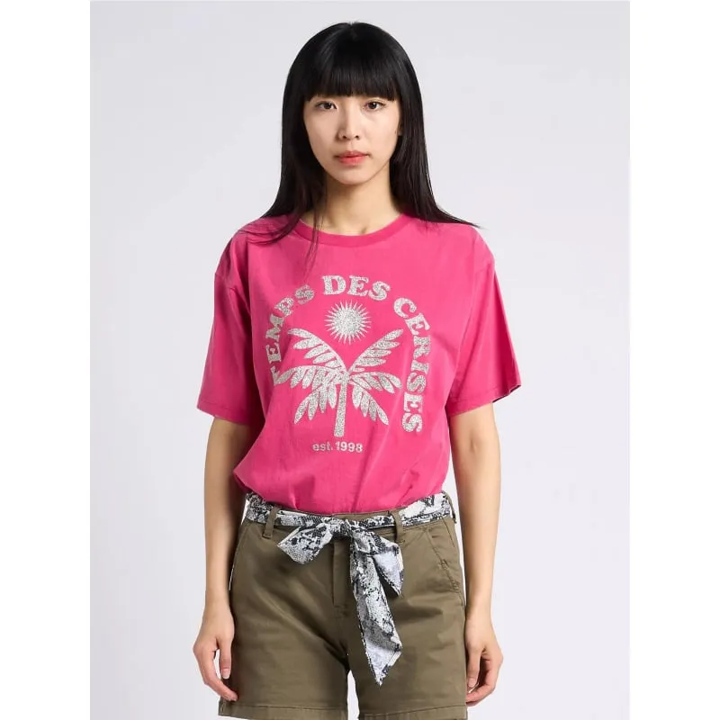 T-shirt cassio strass rose femme - Le Temps Des Cerises | wimod