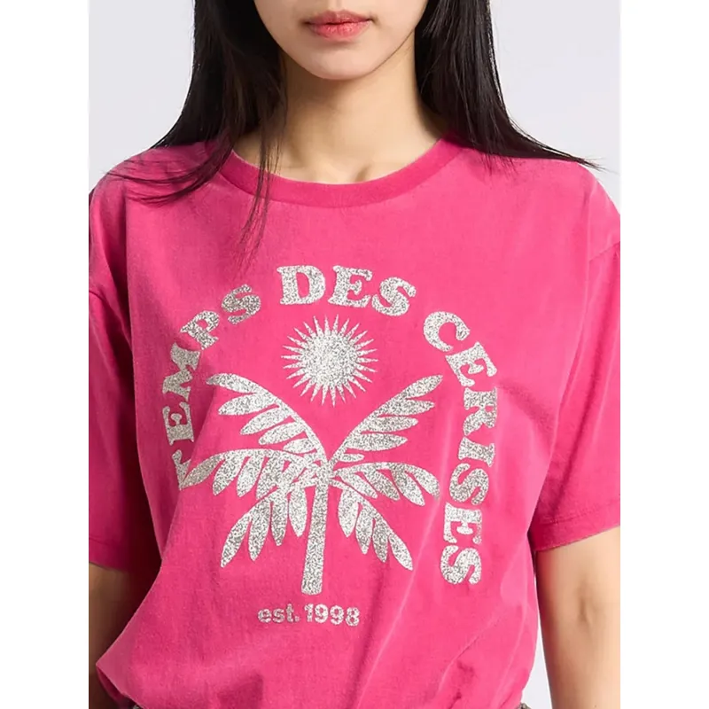 T-shirt cassio strass rose femme - Le Temps Des Cerises | wimod