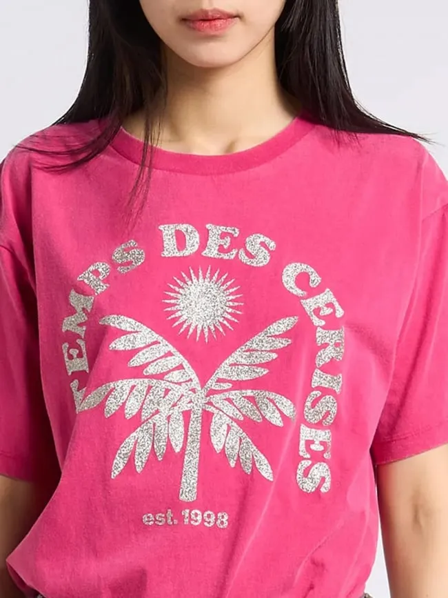 T-shirt cassio strass rose femme - Le Temps Des Cerises | wimod