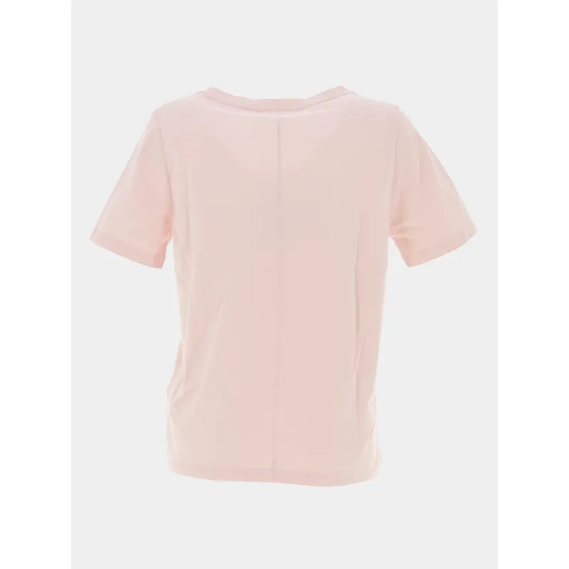 T-shirt col v regular rose femme - Tommy Hilfiger | wimod