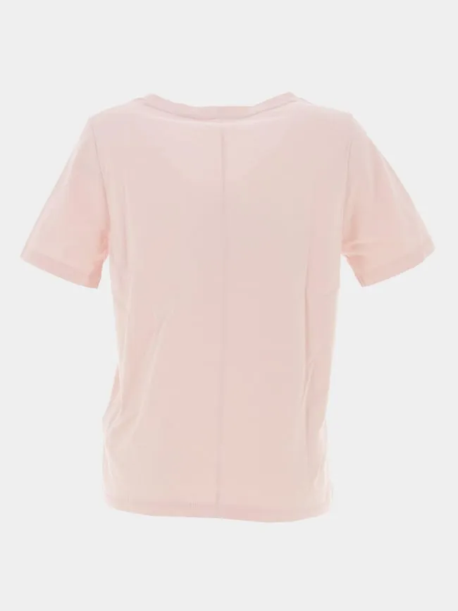 T-shirt col v regular rose femme - Tommy Hilfiger | wimod