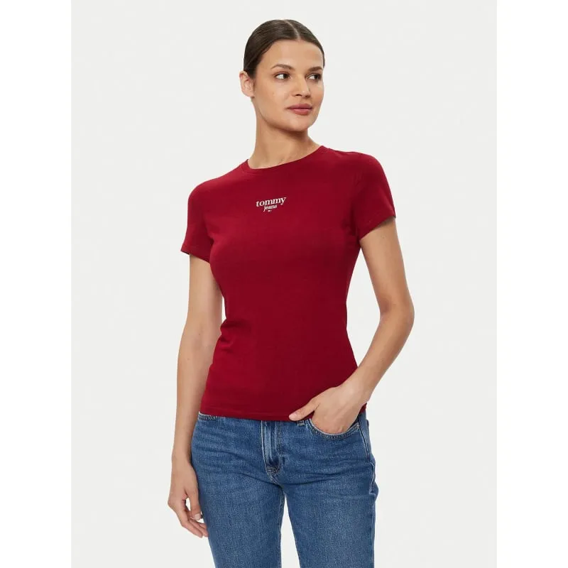 T-shirt col v regular rose femme - Tommy Hilfiger | wimod